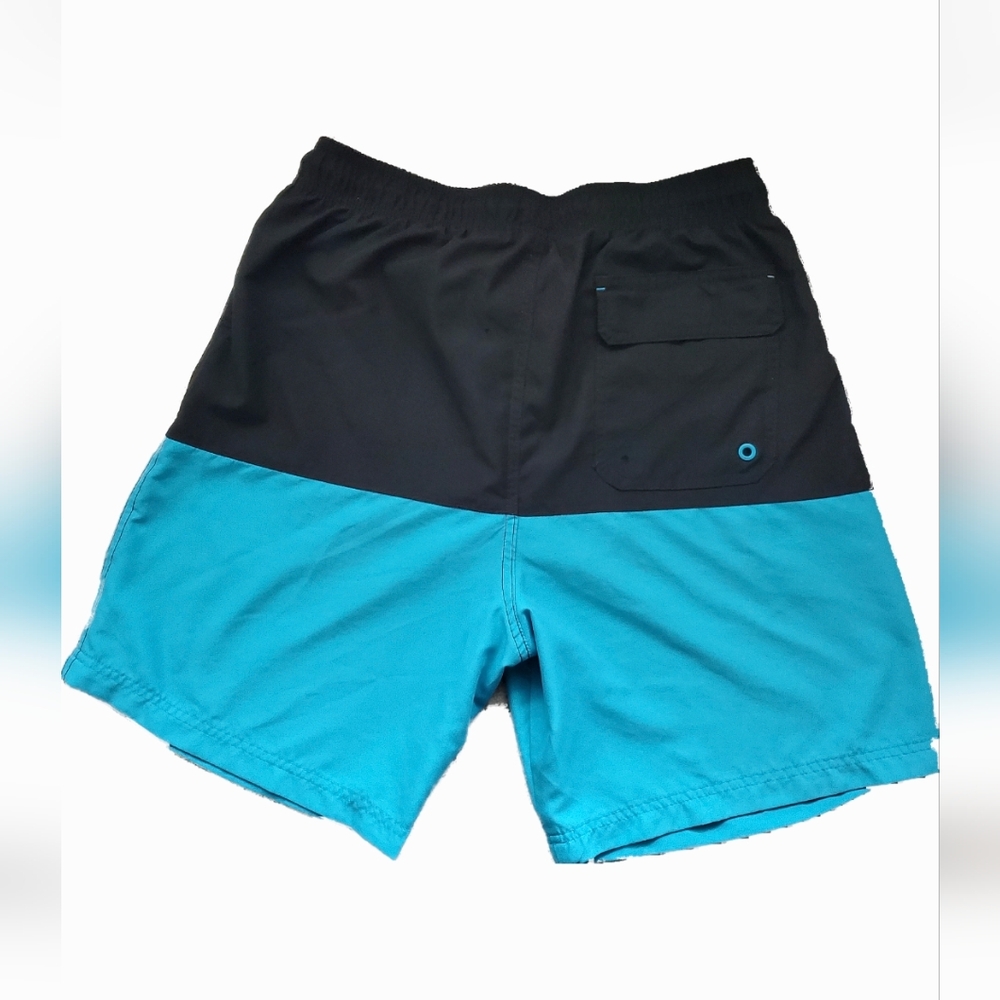 George Turquoise and Black Swim Shorts - Picture 3 of 3